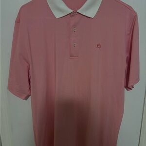 Southern Tide Pink and White Polo Shirt